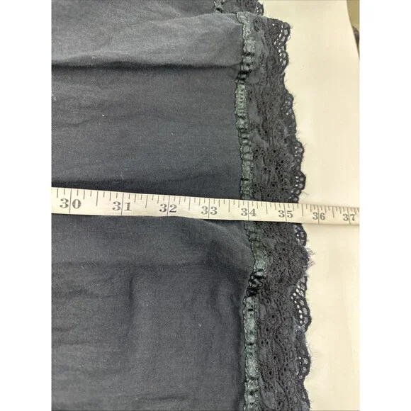 Bhag’s Cotton Tiered Maxi Skirt Black Crochet Elastic Waist Lined Free Size - Picture 12 of 13